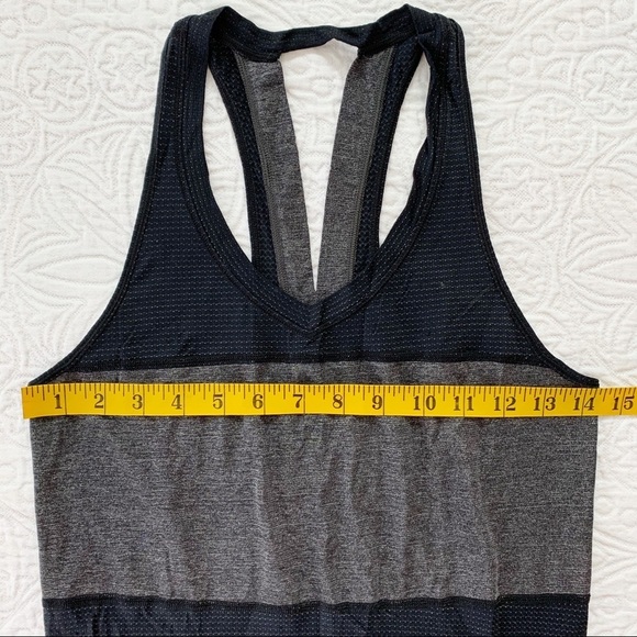 Lululemon Pedal To The Medal Singlet Tank Top, Black / Heathered‎ Black (Sz 4) - Picture 10 of 11